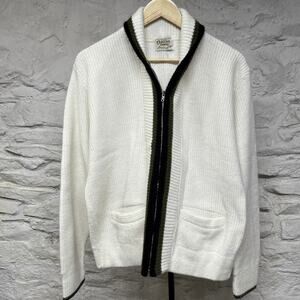Campus Full Zip Cardigan Sweater Orlon Acrylic Letterman Talon Zip Vintage 60s